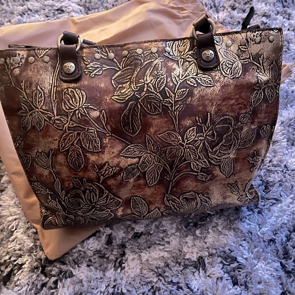 Patricia Nash Rare tooled leather floral Tote Bag with dust bag. Lightly used